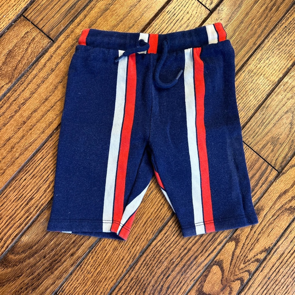Mini Rodini Blue and Red Striped Athletic Pants for Baby